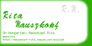 rita mauszkopf business card